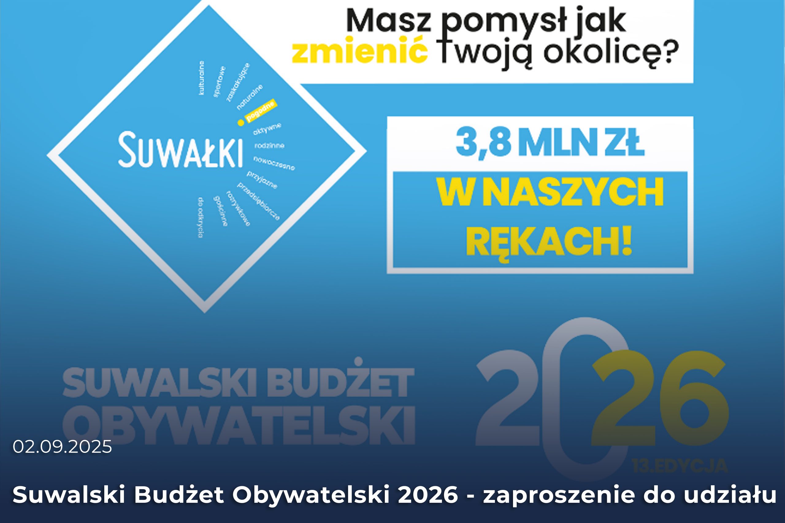 Suwalski Budżet Obywatelski 2026 – zaproszenie do udziału