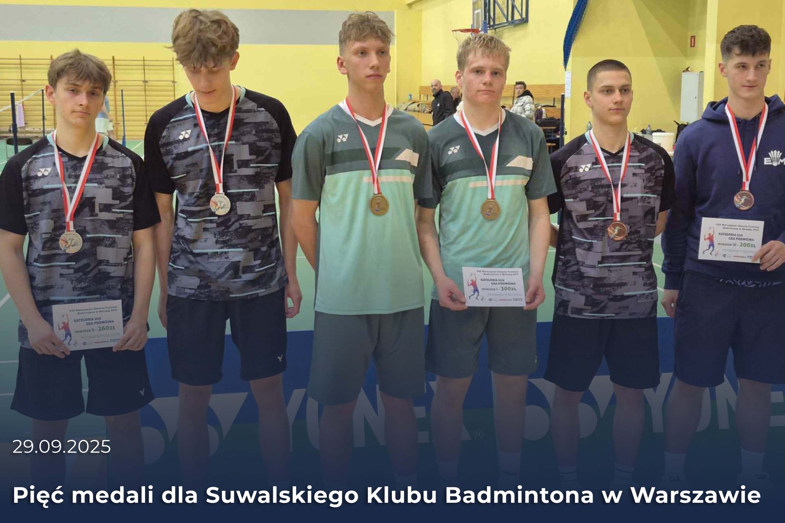 Pięć medali dla Suwalskiego Klubu Badmintona w Warszawie